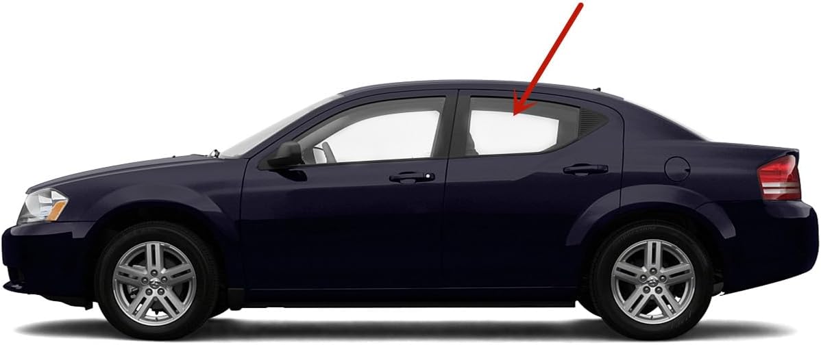 Driver Left Side Rear Door Window Door Glass Compatible with Dodge Avenger 4 Door Sedan 2008-2014 Models