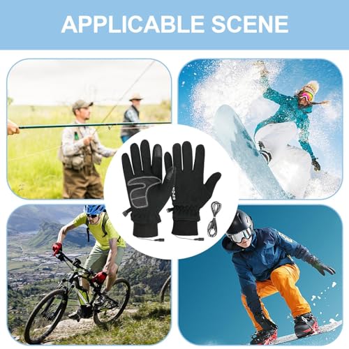 Gants chauffants électriques USB imperméables running et gants de protection froid tactile - 4