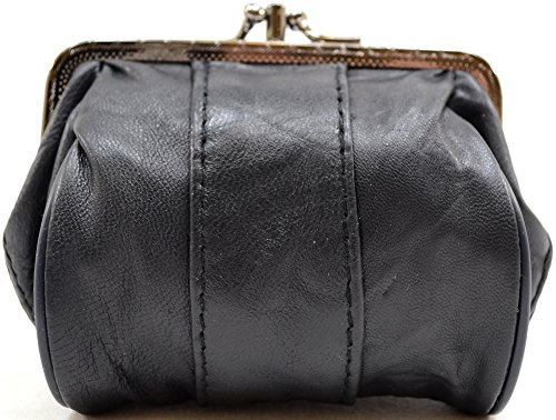 REDHIDE Ladies/Womens Soft Nappa Leather Double Clip Frame purse/Coin Holder