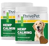(2 Pack) Hemp Calming Chews for Dogs - 240 Count | Beef Flavor - Puppy Dog Calming Treats Supplement for Storm Anxiety, Sleep, Relaxing, Separation Aid, Stress Relief - Vet Approved - Made in USA