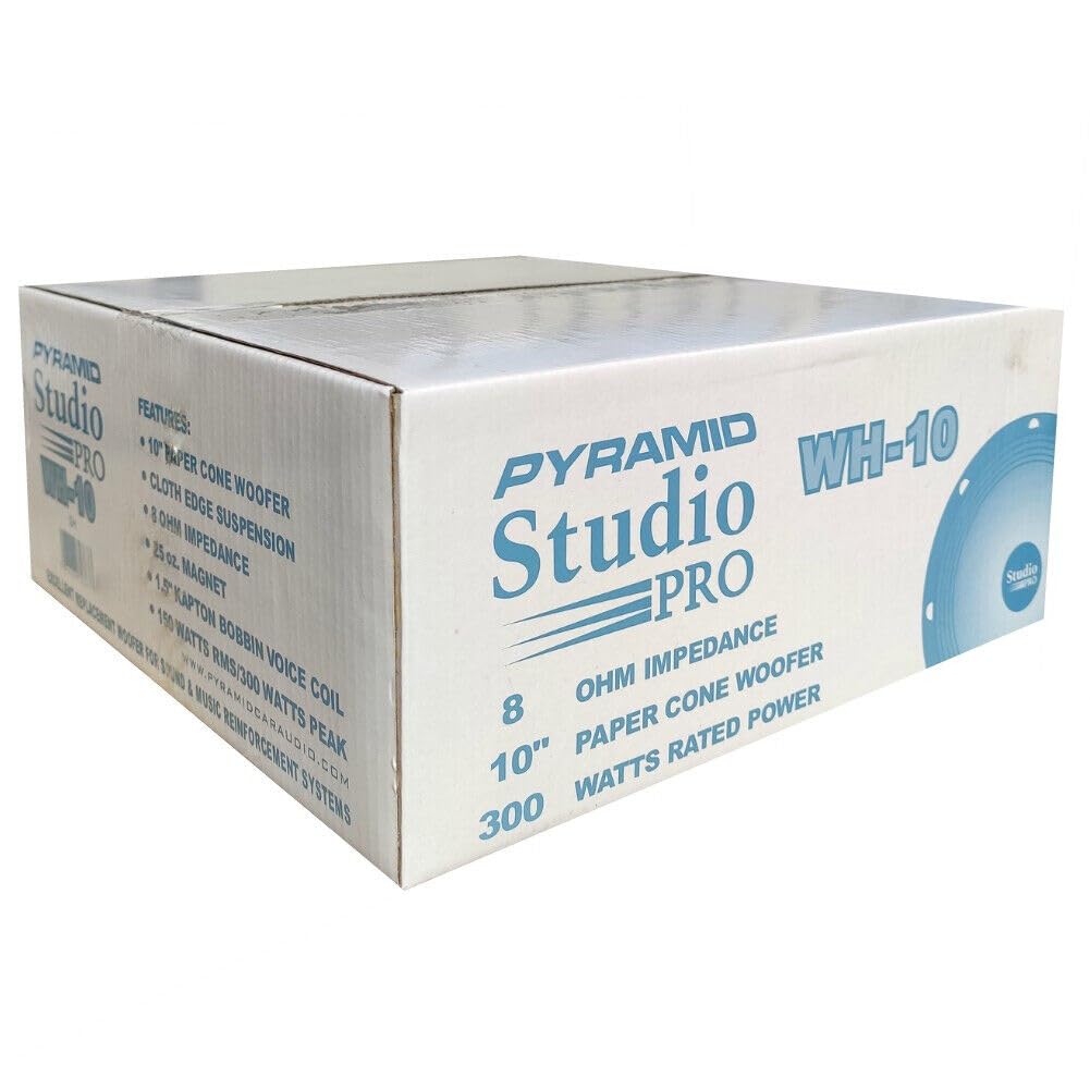 KIT SET PER PYRAMID WH10 1 altoparlante diffusore 25,00 cm 250 mm 10" da 150 watt rms e 300 watt max impedenza 8 ohm per casa feste party karaoke, 1 pezzo + accessori di montaggio