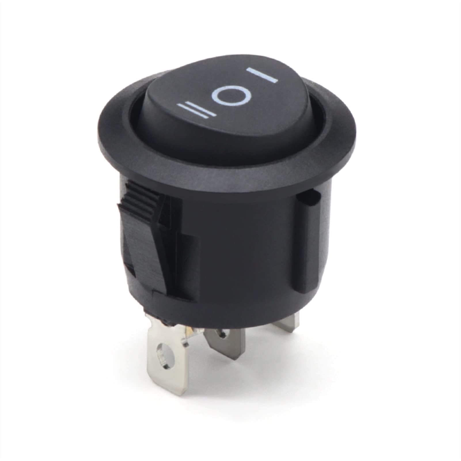 Interrupteur à Bascule KCD1 Rond 2/3 Pin On-Off-On Bouton Poussoir Auto LED 6A 250VAC