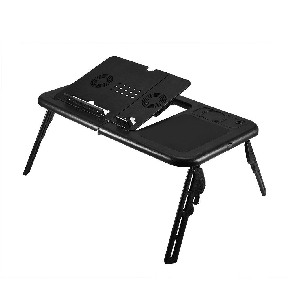 lyrlody Mesa Portátil para Ordenador Portátil con ángulo Ajustable, Mesa de Ordenador Portátil ABS para Cama o sofá, Escritorio Plegable para Alimentos o Bebidas