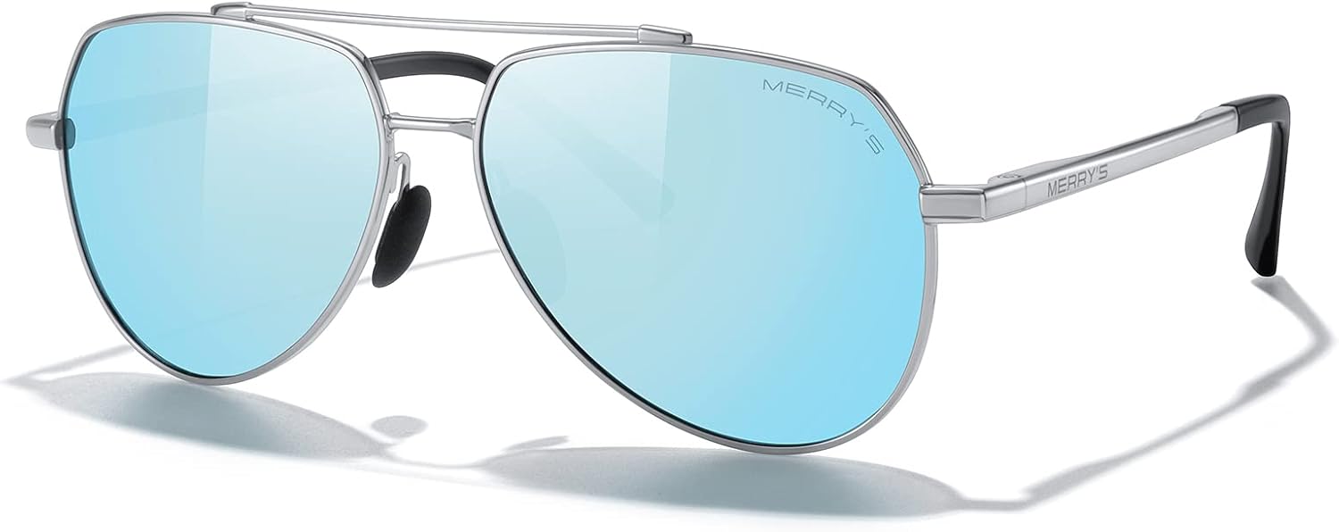 MERRY'S Men Classic Pilot Sunglasses for Men Women - Polarized Driving Sun glasses Mirrored Lens UV 400 Protection 58 MM - Image 2