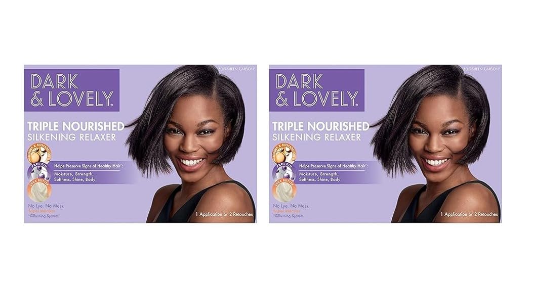 Dark & Lovely Healthy Gloss 5 Shea Butter No-Lye Relaxer Super Strength 2-Pack - Preserves Moisture, Shine, Strength