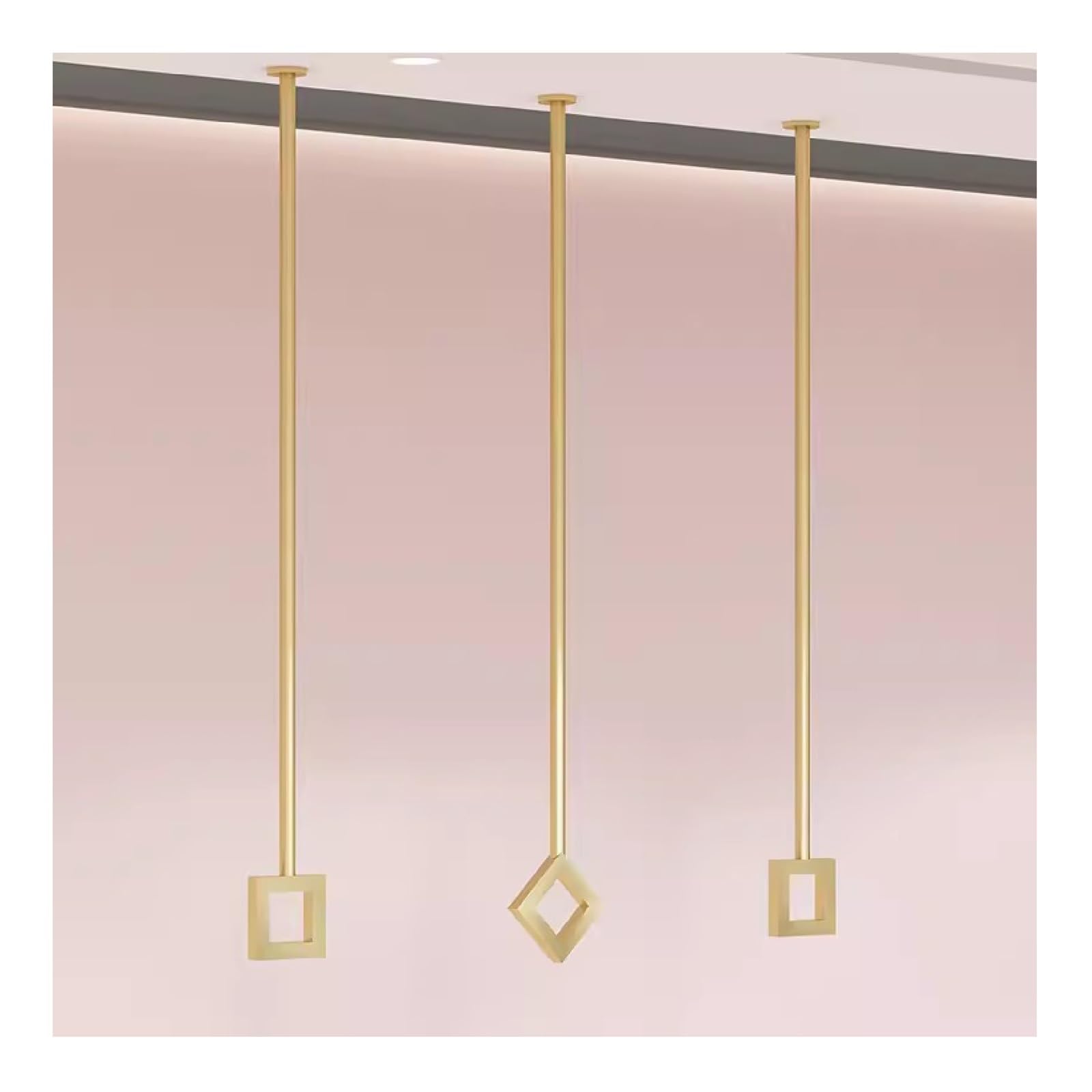 Tringle à vêtements plafond réglable en hauteur avec étagère pour boutique et dressing