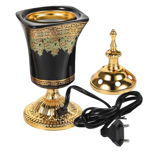 Brûleur de parfum électrique céramique noir pour supprimer odeurs et créer un coin lecture paisible