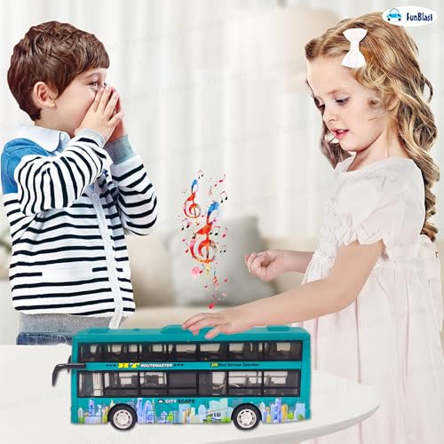 Image of FunBlast City Bus Toy for Kids - Push & Go Vehicle with Sound and Light Effects, Toy Bus for Boys & Girls Age 3+ Years Boys and Girls (Green)