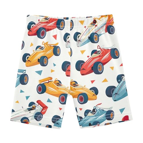 CHIFIGNO Cute Cartoon Cars Bike Shorts Girls' Cartwheel Shorts Under Dress Dance Short Summer Clothes for Kids 5T