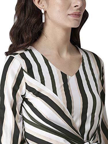 Image of Style Quotient Women Off-White & Black Striped Top