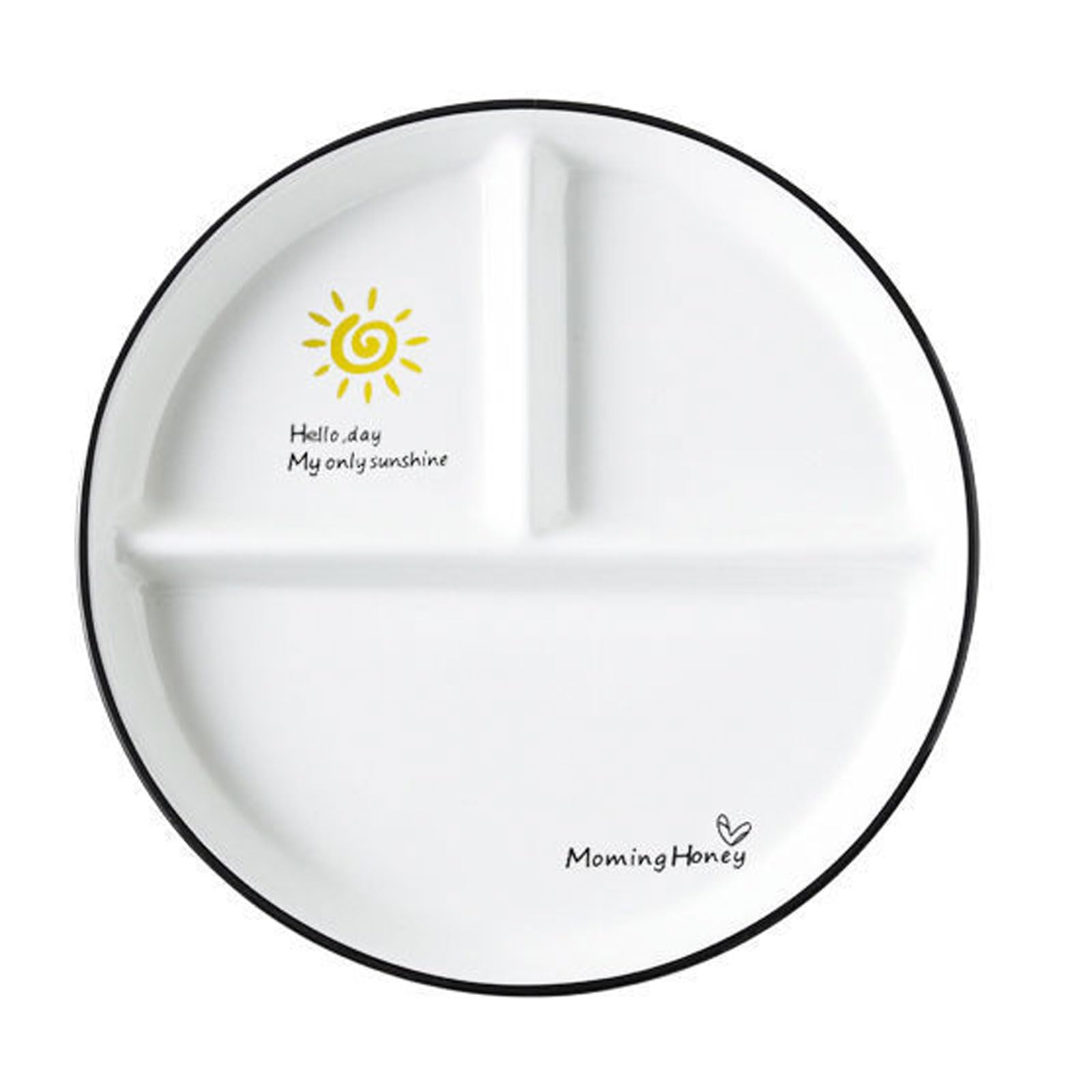 Assiette Assiettes de dîner en céramique de 8 Pouces pour Enfants Assiettes avec différents Motifs de Perte de Poids Assiettes à dîner réutilisables Plaque