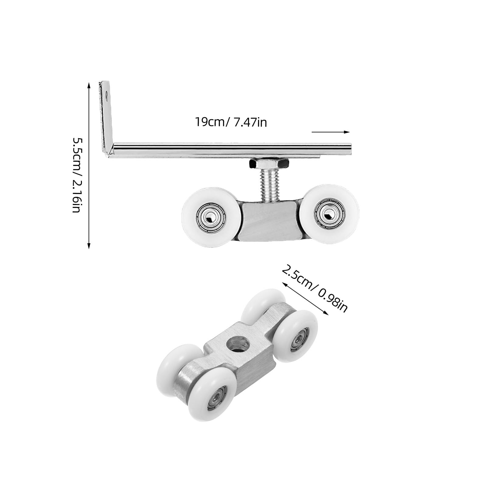 Warmhm Sliding Door Roller Wheels High Load Capacity Nylon and Steel Track System for Smooth Quiet Operation Easy Installation for Wardrobe Glass and Pocket Doors - Image 2