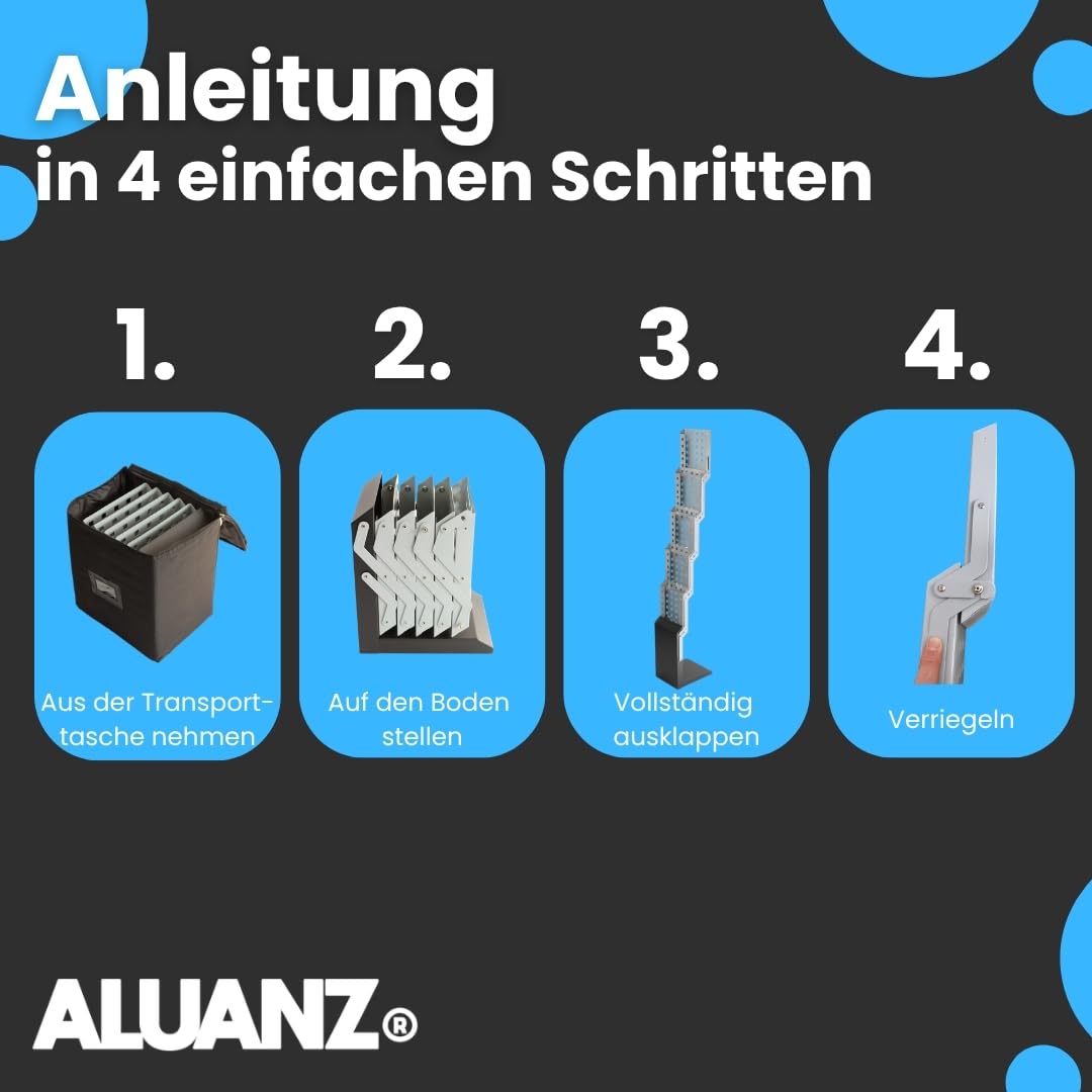 Prospektständer DIN A4 mit Transporttasche | Klappbarer Broschürenständer Metall, 5 Fächer, Prospekthalter, Folderständer, Zeitschriftenhalter für Messen, Büro, Empfang
