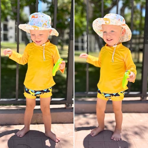 BIG ELEPHANT - Conjunto de 2 pañales antierupciones para Nadar Unisex para bebés, niños y niñas, Traje de baño de Manga Larga con protección Solar UPF 50+