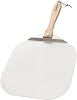 Chef Pomodoro Pizza Peel 36 x 40 cm, Pizza Paddle with Safety Backstep and Foldable Wood Handle for Easy Storage, Metal Pizza Peel for Baking Homemade Pizza