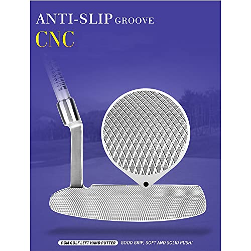 Lewa Ręka Kobiety Golf Putter Training Aid.Prąd naściskowy ze stali nierdzewnej z 3 klęskami kłamstwami na poddaszuZwiększ dokładność i kontrolę udarów.Zawiera Ball Tee do praktyki zasięgu.