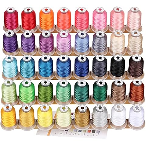 New brothread 40 Brother Colours Polyester Machine Embroidery Thread Kit 500M (550Y) Each Spool for Brother Babylock Janome Singer Pfaff Husqvarna Bernina Embroidery and Sewing Machines Cover