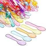 Hiceeden 1000 Pcs Colorful Mini Tasting Spoons, 3 Inch Disposable Plastic Taster Spoon, Small Dessert Spoons for Party, Wedding, Christmas, Tasting Ice Cream, Cake, Yogurt, Jello, Jam, 5 Colors