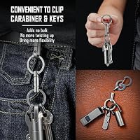 KeyUnity KA38SW Doppelendige Abnehmbare Schlüsselringhalter, Titanium Drehbare Schlüssel Organizer Linker für Karabiner, Doppelendige Swivel Keychain für die Verbindung von Home Keys & Karabiner – Ansicht 4