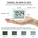Battery Operated Digital Alarm Clock, Dual Smart Alarm with Workdays/Weekends Setting, Loud Alarm, Snooze, Small Travel Clock with Indoor Thermometer/Hygrometer, Dimmable LED Backlight, Handheld Size