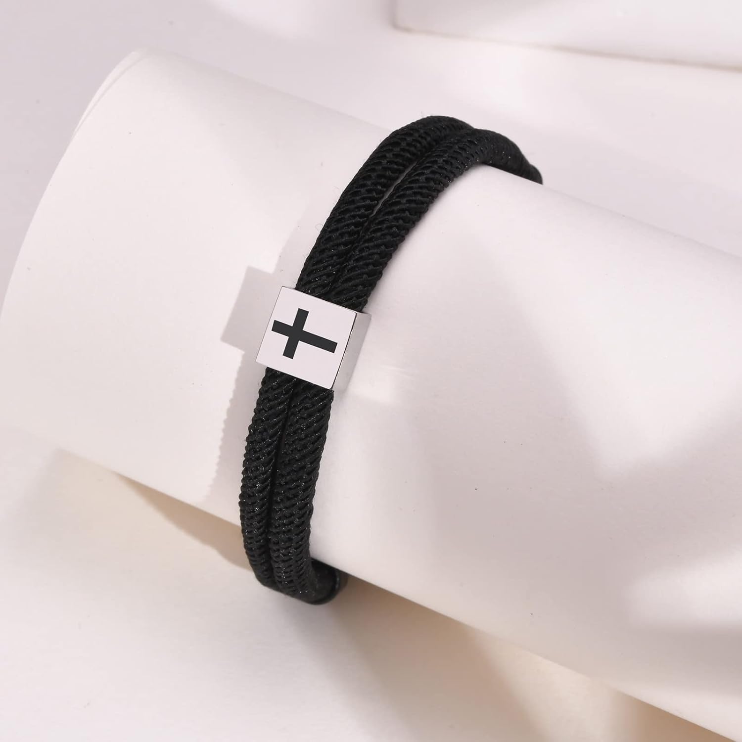 TempBeau Braided Men Rope Cross Bracelet - Adjustable Tree of Life Cord Surfing Bracelet, Handmade Nautical Navy Marine String Bracelet with Metal Knot, Easter Women Bracelets Gifts - Image 6