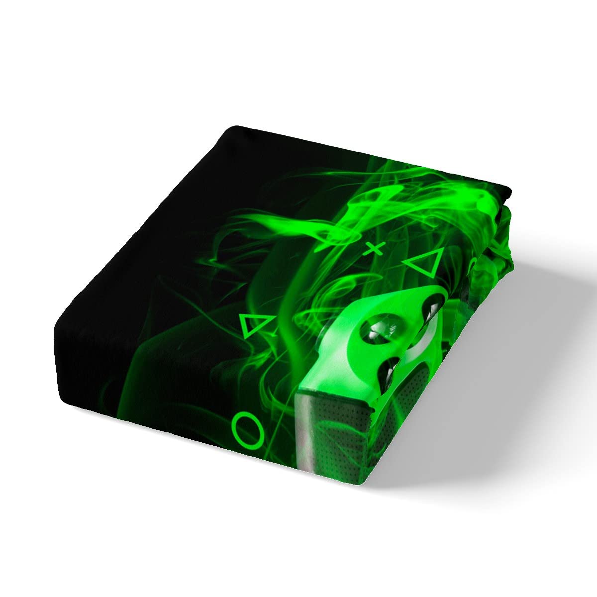 Youth Gaming Bedding Set Kids Gamer Duvet Cover for Boys Girls Game Controller Comforter Cover Teens Modern Games Console Action Buttons Bedspread Cover Room Decor Double Size Green Black - Image 4