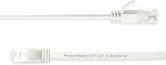 Amazon Basics Cat 6 Gigabit Ethernet Patch Internet Cable, Flat - 100FT, 1Pack, White - Include 25 Nails