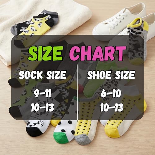 Image of Tipi Toe Women's & Girls 20 Pairs Colorful Patterned No Show Socks For Women Size 9-11