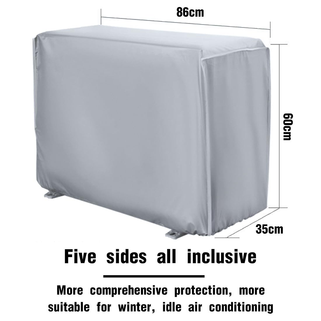 ZKGYUS Funda para Aire Acondicionado Exterior, Cubre Aire Acondicionado Exterior, Impermeable,A Prueba de Nieve,A Prueba de Polvo,Protector Solar (86 x 35 x 60cm)