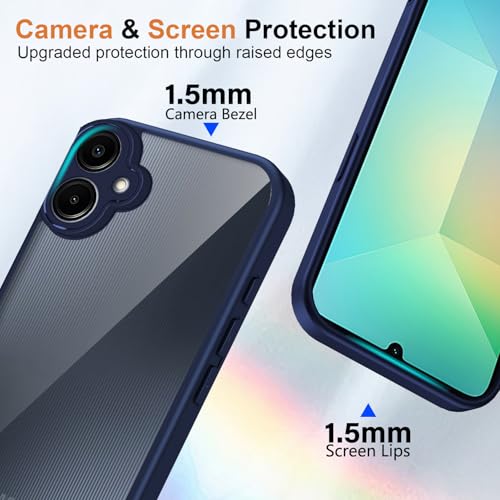 Image of Kapa Hawkeye Clear Slim Tough Back Cover for Samsung Galaxy F70e 5G | Camera Lens Protector Anti Yellow Shockproof Clear Hybrid Case Cover (Blue Sides)