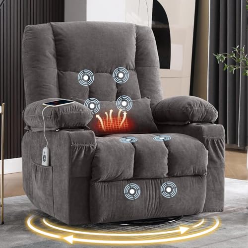 Massage Swivel Recliner Chair with Vibration Massage...