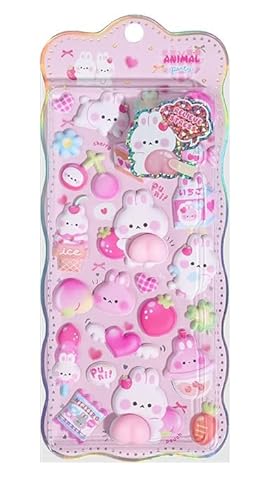 おしりぷにぷにシール 3D立体ステッカー かわいい スマホケース飾り用 ポップシール 手帳用ステッカー ごほうび デコシ ール キラキラ 子供 女の子 DIY用 手帳・水筒・スマホケース・アルバム飾り用 (2C)