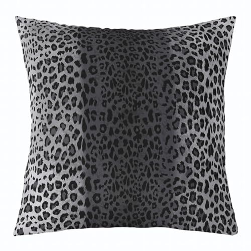 Image of Manfei African Cheetah Skin Pillow Covers Retro Black Grey Leopard Print Reversible Throw Pillow Covers,Jungle Adventure Wildlife Animals Square Cushion Covers Set for Living Room, 1 Pack 18"x18"