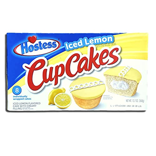 Iced Lemon Cupcakes By Hostess | Bundled By Tribeca Curations | Box Of 8 | Value Pack Of 4 (32 Total Cupcakes) #TOP2