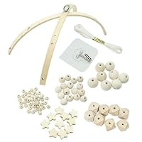 Vista 1 de Kit de móvil de bebé DIY de madera natural, campanilla de viento, campanilla de viento para dormitorio de bebé, móviles, juguetes para recién