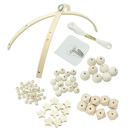 Kit de móvil de bebé DIY de madera natural, campanilla de viento, campanilla de viento para dormitorio de bebé, móviles, juguetes para recién