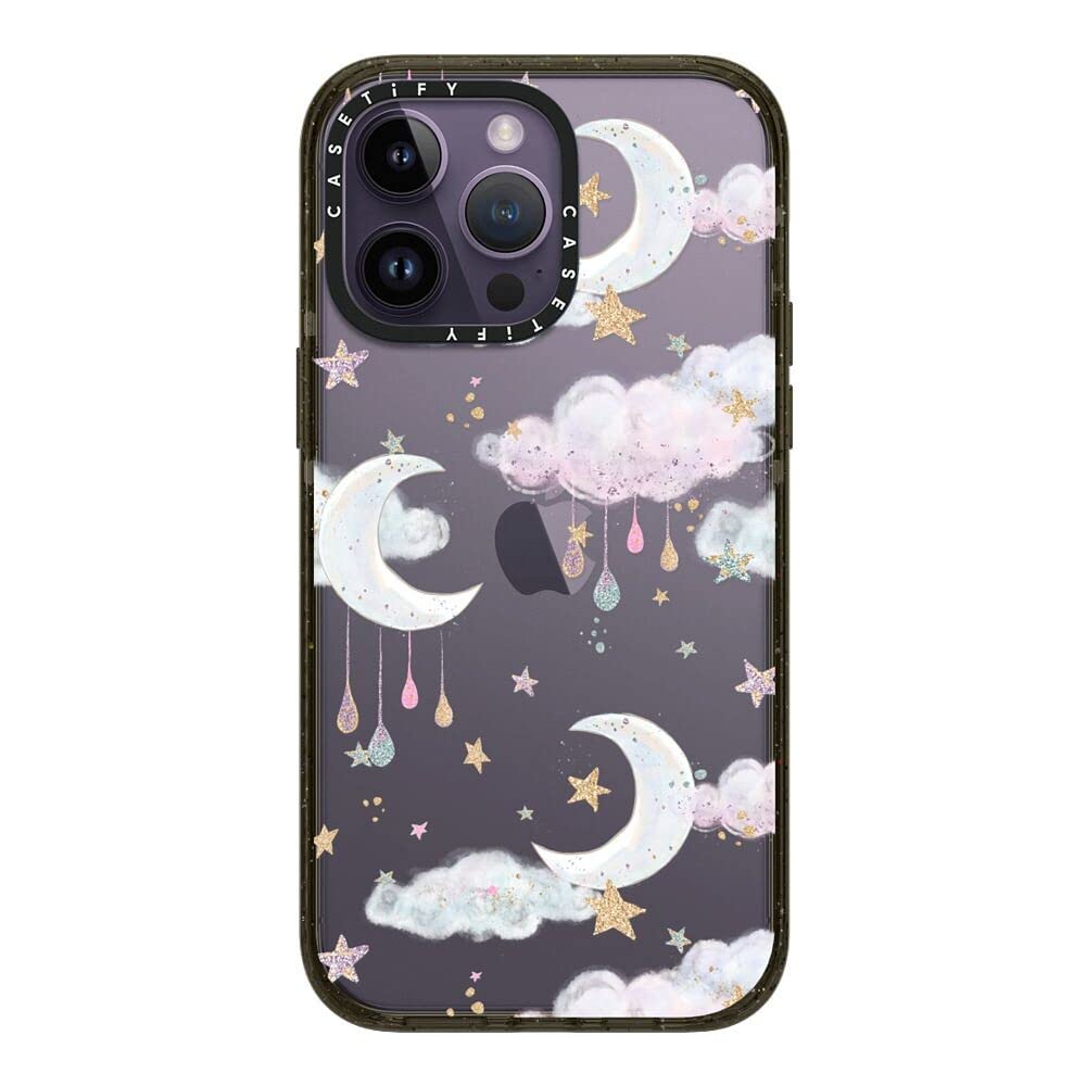 CASETiFY Impact iPhone 14 Pro Max Case [4X Military Grade Drop Tested / 8.2ft Drop Protection] - Candy Cotton Clouds - Glossy Black