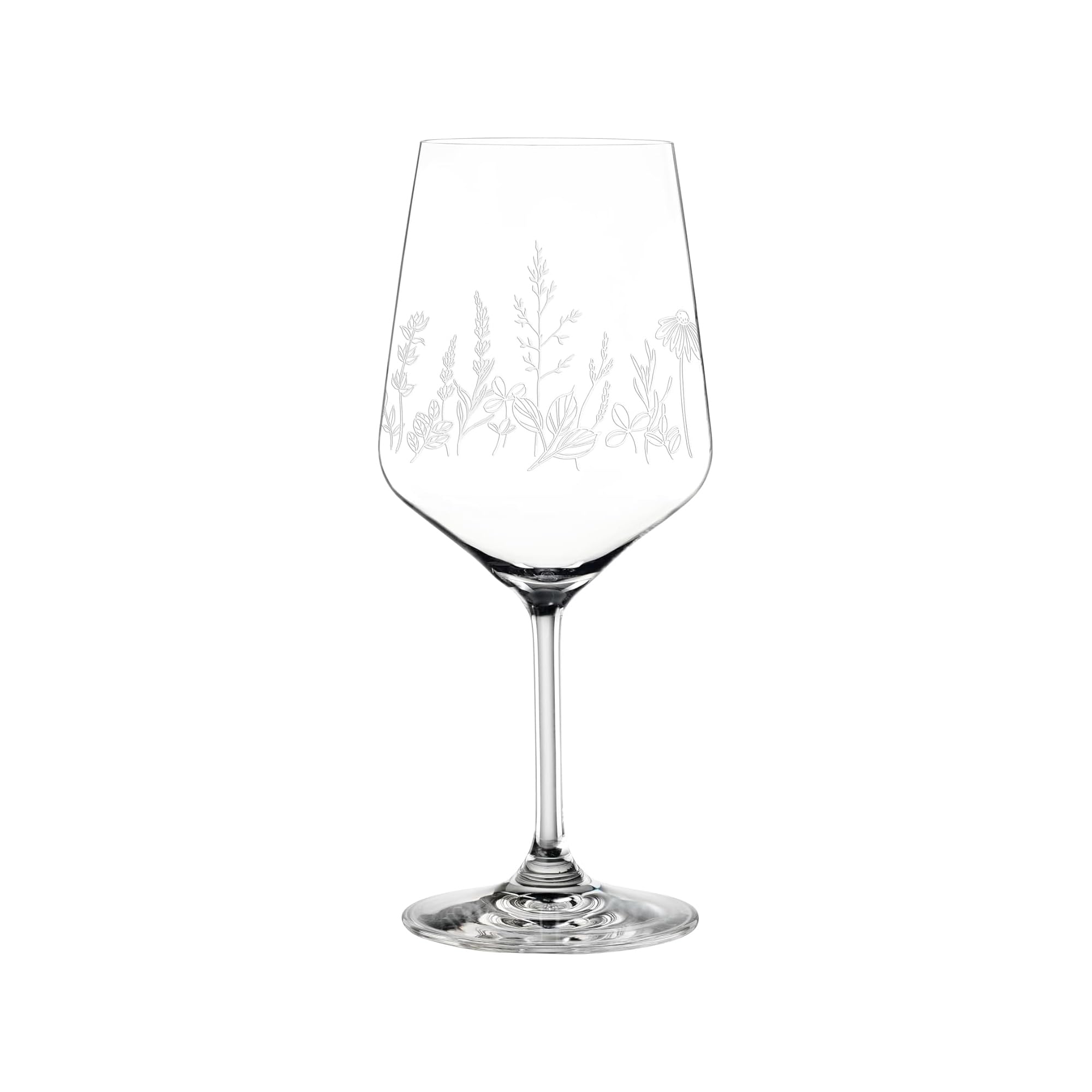 Nachtmann Weingläser 2er Set, 630 ml, Tattoo Botanical, 105722, Spritzgläser mit floralem Design, Weiß, Kristallglas, Aperitifgläser spülmaschinenfest