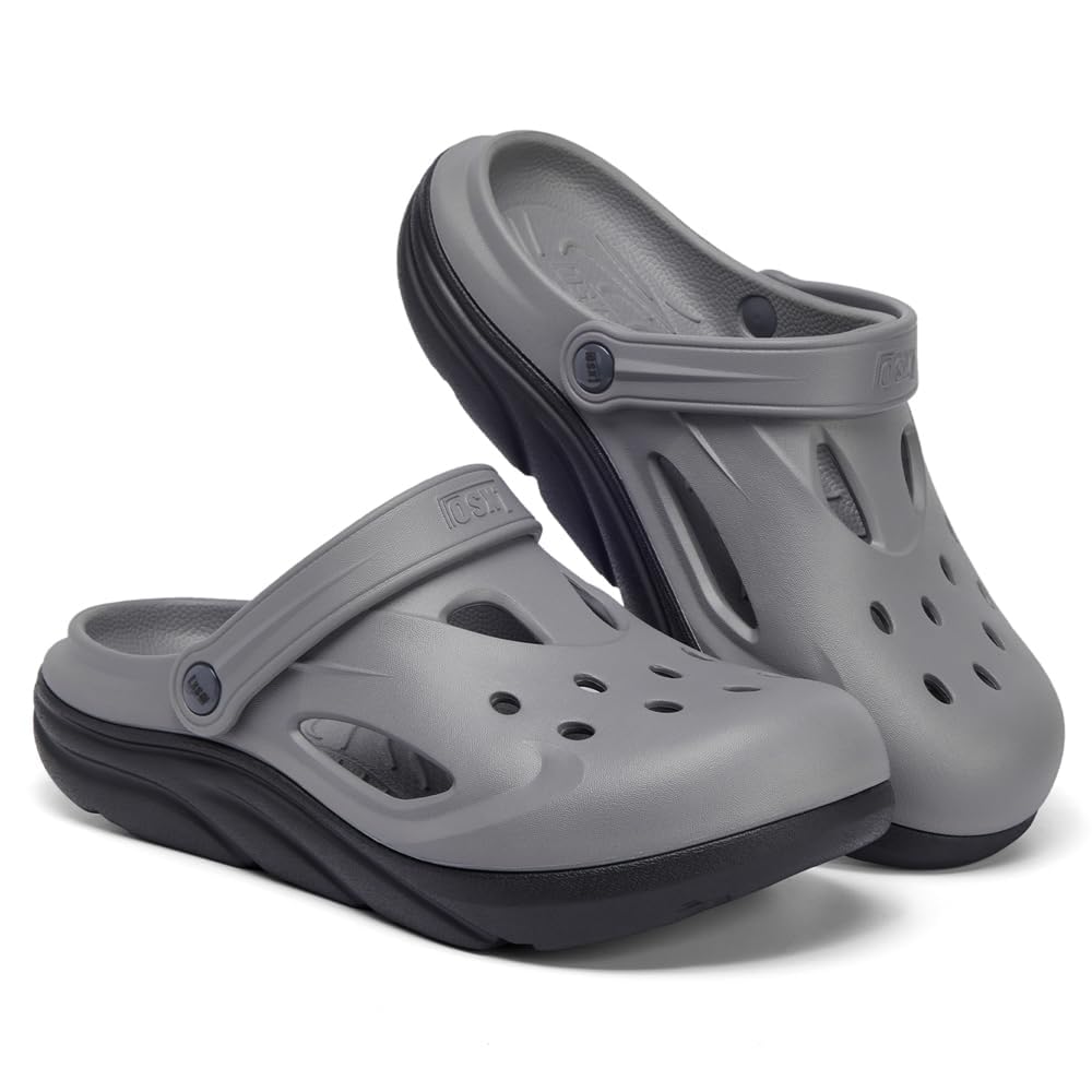 Lxso Mens Orthotic Clogs Garden Shoes Recovery Sport Sandals Arch Support Slip-on Mules Outdoor Beach Slippers Recovery Plantar Fasciitis Orthotic