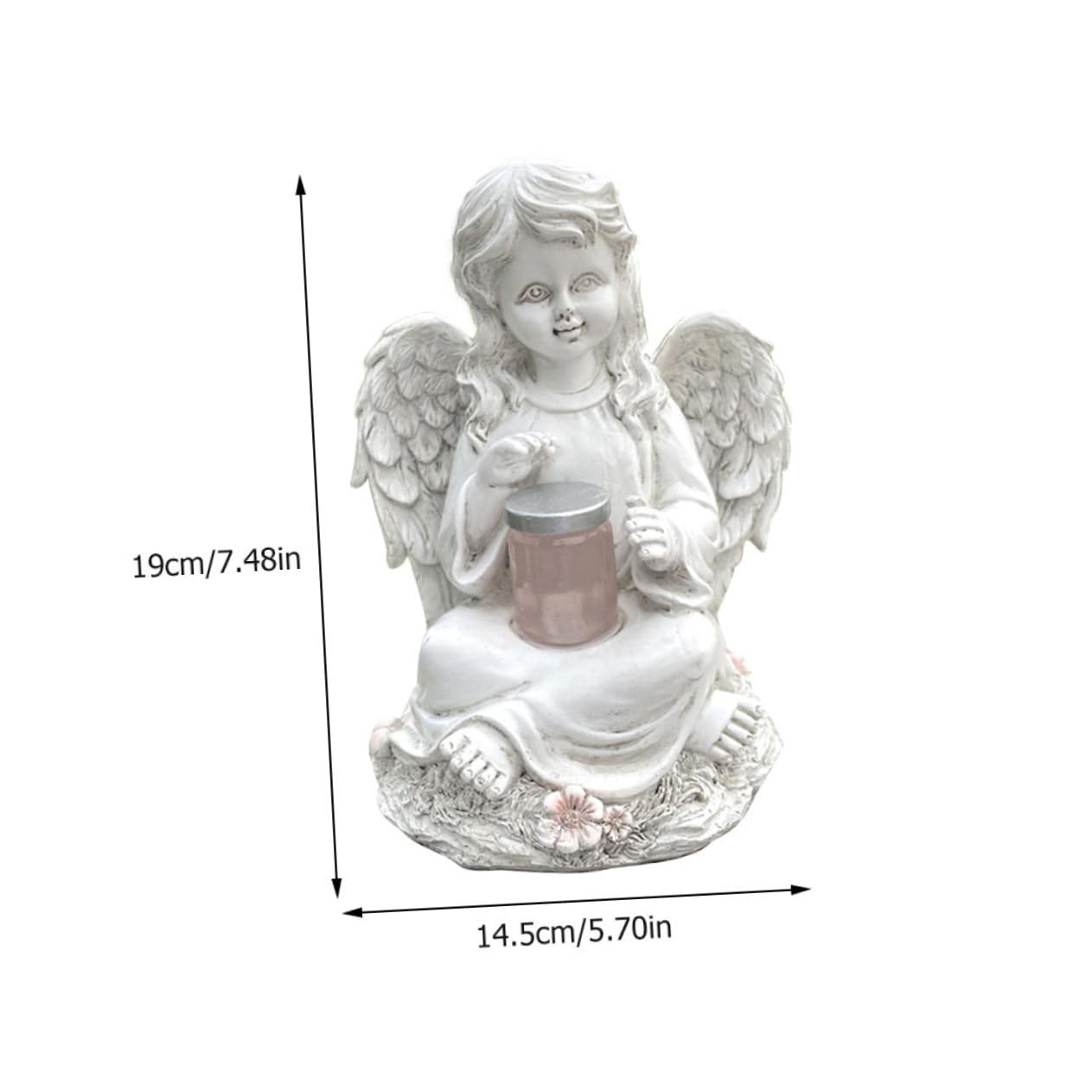 Solar Powered Resin Angel Statue Creative Garden Sculpture Outdoor Decor Unique Artistic Home Ornament