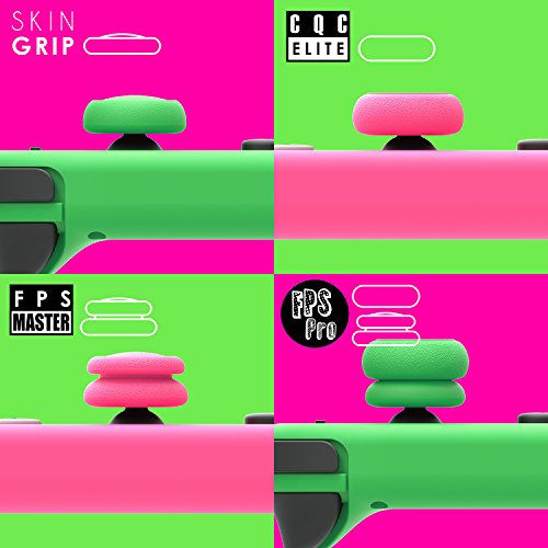 Image of Skull & Co. Skin, CQC and FPS Thumb Grip Set Joystick Cap Analog Stick Cap for Nintendo Switch and Switch OLED Joy-Con Controller - Neon Pink+Green, 3 Pairs(6pcs)