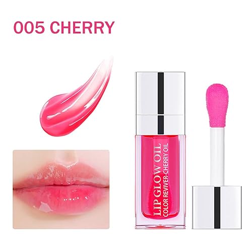 Miniatura 10 de Aceite de labios voluminoso, aceite hidratante para brillo labial, bálsamo labial nutritivo de larga duración, aceite labial transparente no