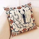 Kissenbezug 40X40 cm Böhmischer Hummer Kissenhüllen Mit Unsichtbarem, Kissenhülle Leinen...