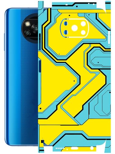 Image of AtOdds - Full Body Back Screen Guard Protector Film - Lamination Wrap Skin Sticker Compatible with Poco X3 PRO | Scratchproof Matte Finish (YellowLane)