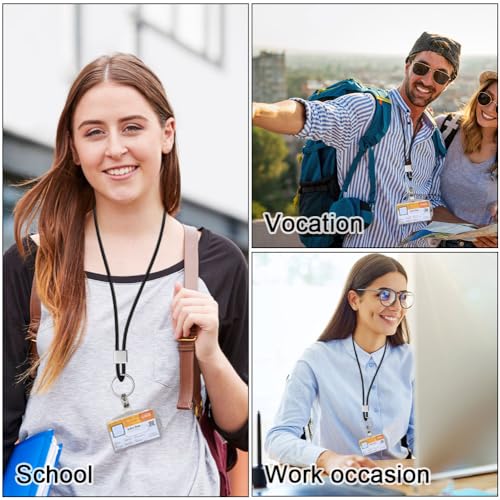 Vicloon Schlüsselband Lang, Nylon Lanyards mit karabiner, Schlüsselbänder Umhängebänder mit Drehbarem Metallclip Abnehmbare Neck Lanyard Langes Handgelenk Paracord Schlüsselanhänger（Schwarz）