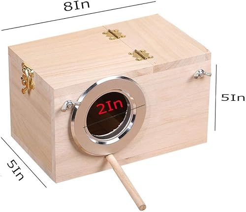 Miniatura 7 de Caja de anidación de periquitos, caja de cría de nido de pájaros, jaula de madera para agapornis, cacatúa, periquito conure, loro, 8 x 5 x 5 pulgadas