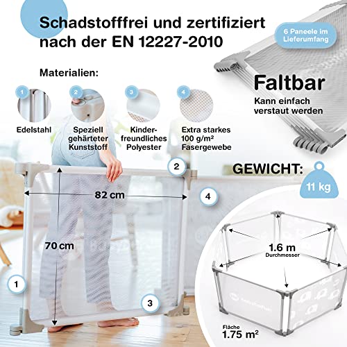 Kaminschutzgitter für Babys 6-teilig und erweiterbar