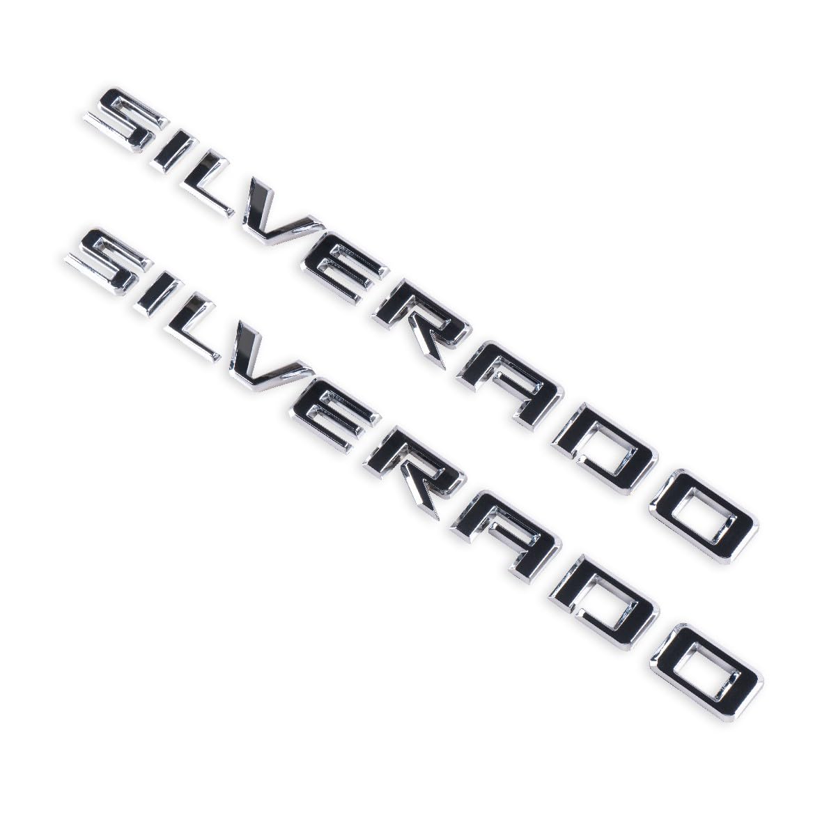 New Door Fender 3D Emblem for Chevy Silverado 2019-2023 X 2 Badges (Silver)