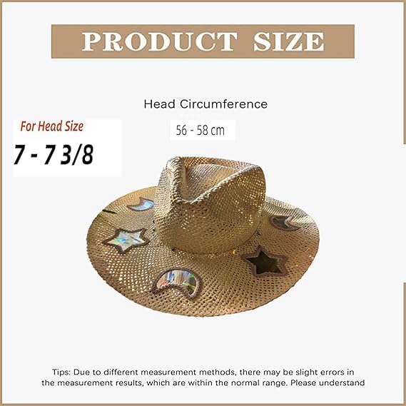 Suncatcher Cowgirl Straw Prism Hat, Handwoven Western Wide Brim Hat with Rainbow Moon & Stars for Women2