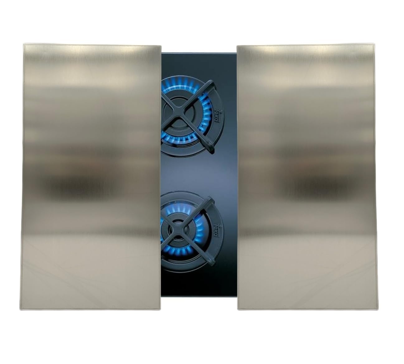 Protector de Encimera Universal en Acero Inoxidable para Gas, Vitrocerámica, Induccion- Juego de 2 piezas Cubre Encimera gas, Cubre Vitroceramica 57x60x6 cm